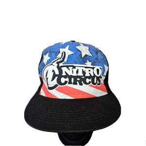NITRO CIRCUS Mesh Hat Snapback Black Red White Blue